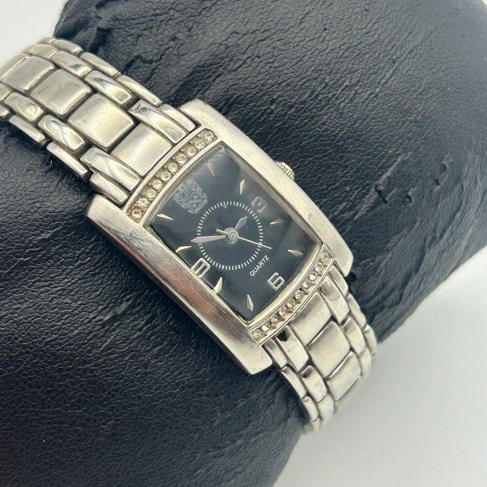 Paolo Gucci Silver-tone Rectangular Case St. Steel Women’s Watch New Battery - Picture 3 of 8